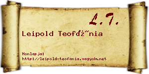 Leipold Teofánia névjegykártya